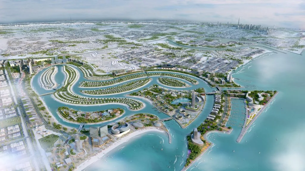 Ajmal Makan City aerial view — Sharjah Waterfront City master plan